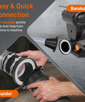 Magnetic dust collection fittings kit with 4-inch and 2.5-inch hose adapters; close-up of hose connections