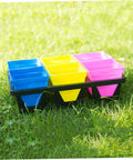 Movable Indoor Plant Pots With 6 Grid Germination Tray For Seedlings And Succulents Hydroponic Grow Tray System Durable Plastic Nursery Kit For Easy Maintenance And Pro Grade Home Garden Setup in blue, yellow, and pink