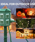 Outdoor Waterproof Power Strip with 100 ft Heavy Duty Extension Cord 6 Grounded Outlets for Garden and Yard Decor