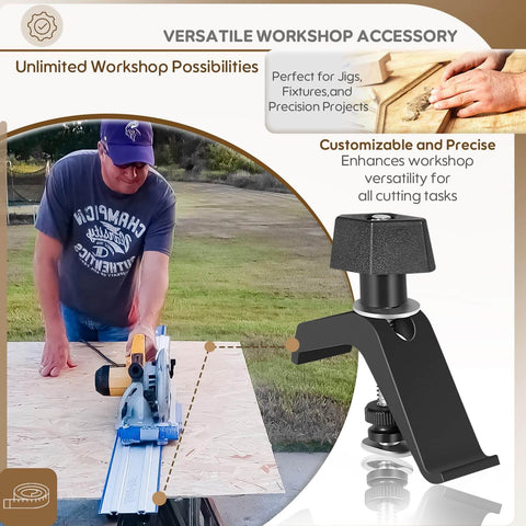 Woodworker using Replacement Track Clamps Kit For Clamp Trak Accu Cut Adaptive Cutting System Mini Trak And Universal Trak Kits.