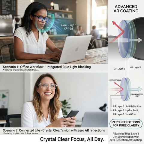 Heavy Duty Photochromic Safety Glasses With ANSI Z87 Approval, Light Adapting Lenses Handle UV400 And Blue Light Stress, Removable Side Shields For The Daily Grind And Shop Jobs, No Fuss TR90 Build in office and connected life scenarios.