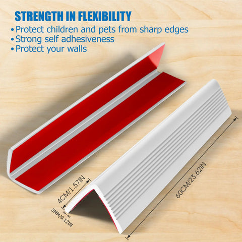 Premium Soft Wall Corner Protectors And Table Edge Guards No Sweat Peel And Stick Baby Proof Corner Shields Kid Friendly Bump Bash Armor for protecting sharp edges.