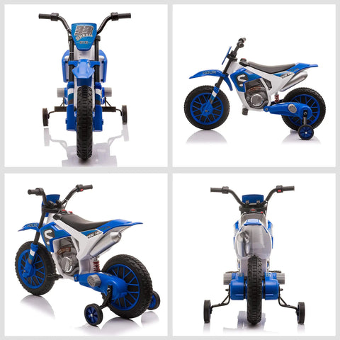 12V Kids Motorcycle With Treaded Tires And Soft Start For Smooth Rides 5 Mph Top Speed Ride On Electric Bike For Kids Blue