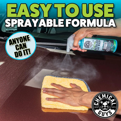 Swift Wipe Waterless Car Wash Spray With High Lubrication Formula, No Water Needed, Wipe And Shine On The Go, Safe For All Finishes, Streak Free Finish, Safe For Clear Coat And Chrome, Great For Daily Detailing, 1 Gallon on car hood