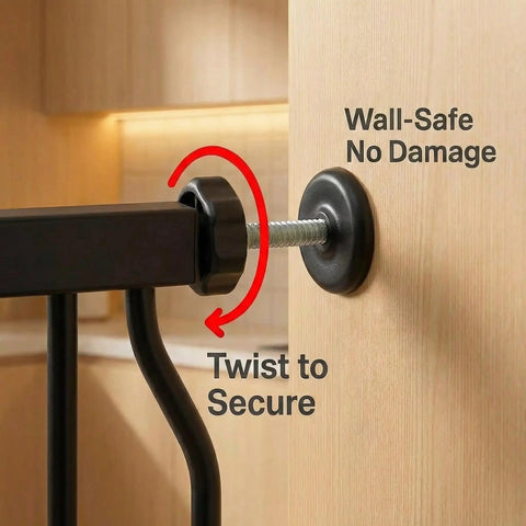 Extra Wide Indoor Baby Gate With Auto Close, Walk Through Pressure Mounted Safety Gate For Doorways And Stairs, twist secure