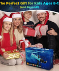 Family with Christmas presents including 90mm Refractor Telescope For Beginners And Kids With 150X Magnification 500mm Focal Length
