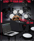 Electric Drum Set With Tower Kick And Dual Zone Mesh Pads For Real Feel And Gig Ready Tone 10 Inch Snare 10 Inch Dual Zone Cymbals