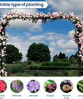 Outdoor Garden Arch Trellis For Climbing Plants, Sturdy Galvanized Steel Frame With Weatherproof Coating, floral display