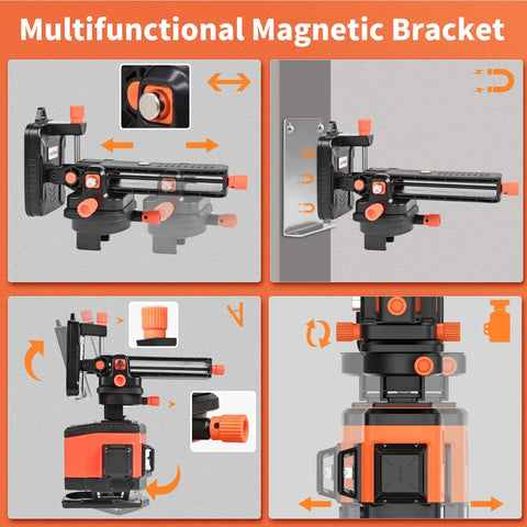 Multifunctional magnetic bracket for 360 Degree Floor Laser Level Self Leveling 3D Laser Tool For Construction Pros, 66ft Range