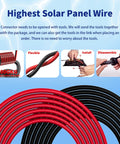 10 AWG Solar Extension Cable 10 Ft With 2 Pairs Solar Connectors PV Wire Tinned Copper Tough UV Resistant XLPE Insulated PPO Connectors Outdoor Automotive And Marine Use Black And Red shown with installation steps