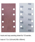 Hook And Loop Sandpaper Sheets For 1/3 Sheet Sander Pack With 60 80 100 120 150 And 240 Grit Aluminum Oxide For Woodworking and Metalworking