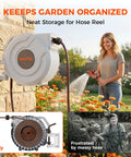 Retractable Garden Hose Reel With Auto Rewind And Any Length Lock, One Hundred Foot Reach, outdoor use on brick wall