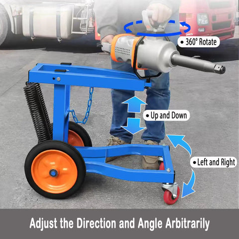 Skip The Back Pain With This Smooth Rolling 1 Inch Air Impact Gun Holder Truck Tire Service Cart Heavy Duty Wrench Support Stand Designed To Save Your Lower Back And Keep Shop Projects Flying