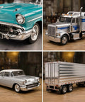 Model cars and truck showing Mirror Chrome Aluminum Foil For Model Cars And Aircraft 2 Pack Bare Metal Sheets.