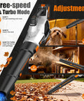 Cordless Leaf Blower 765 CFM With 2x7.8Ah Batteries And Rapid Charger, 3 Speed Plus Turbo Mode, LED Light, Shoulder Strap