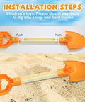 20 Inch Kid Friendly Beach Shovels Set Heavy Duty Plastic Sand Scoops Spades For Beach Sandbox Snow Garden Digging Fun 2 Pack Orange