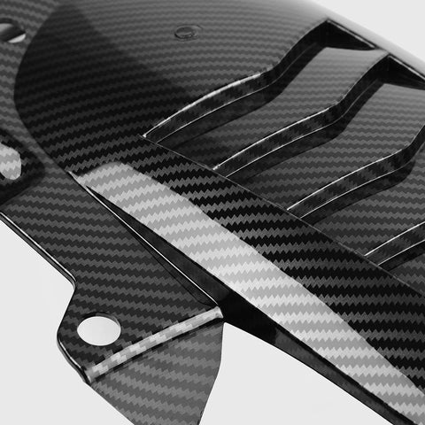 Close-up of Top Shelf Carbon Fiber Rear Fender Blocks with detailed texture, designed for heavy-duty splash protection.