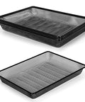 AZFUNN black metal mesh desk paper tray from 5-pack; two trays shown for mail and documents.