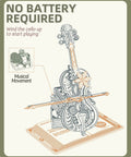 3D Wooden Puzzle Music Box Kit Cello Model For Adults And Teens Build Your Own Wind Up Instrument As Chopin Tunes Play Dope Gift For Hobbyists STEM Lovers Women And Men, wooden cello music box