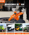 Hydraulic Bead Breaker With 10000 PSI Power And Metal Foot Pump Heavy Duty Steel Bead Breaker Tool in use on heavy-duty tire
