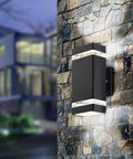 4 Pack LED Square Up And Down Outdoor Wall Lights Aluminum Waterproof Exterior Lamps 3000K 5W ETL Listed Weatherproof