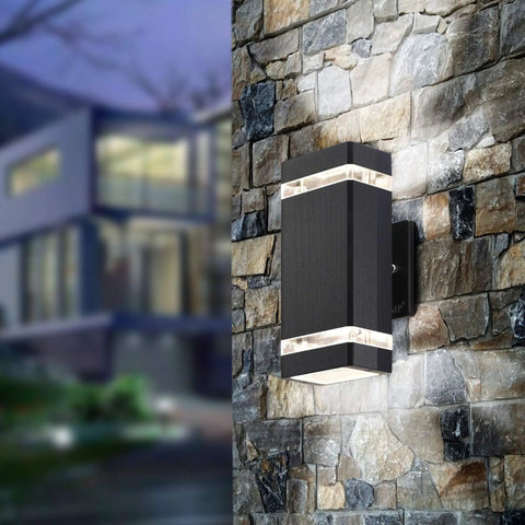4 Pack LED Square Up And Down Outdoor Wall Lights Aluminum Waterproof Exterior Lamps 3000K 5W ETL Listed Weatherproof
