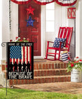 Colorlife Memorial Day Patriotic Garden Flag 12x18 Inches Double Sided US Flag For Yard Outdoor Decor displayed on porch
