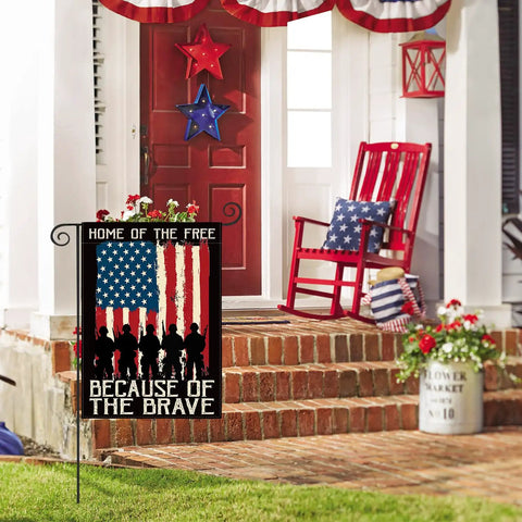 Colorlife Memorial Day Patriotic Garden Flag 12x18 Inches Double Sided US Flag For Yard Outdoor Decor displayed on porch