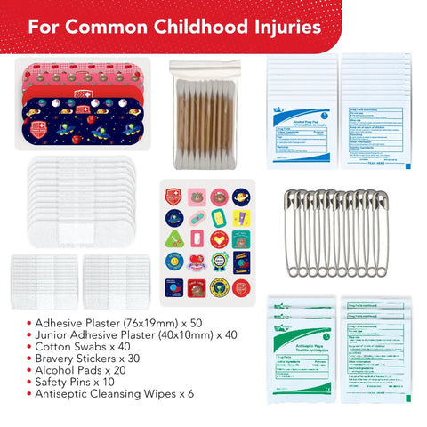 Kids First Aid Kit 246-Piece Bundle For Travel, Home, And Car Emergency Needs, Baby And Toddler Safe with assorted supplies