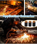Three Pack Plasma Cutter Retaining Caps For 45PX 65 85 105 HRT MRT Torches shown in use with sparks flying