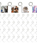 Array of Bulk Sublimation Keychain Blanks Set For Heat Press DIY Projects Double Sided MDF 40 Blanks With 40 Key Rings