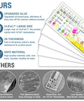 Comparison of features for Thick Clear Desk Name Tag Pockets Set Of 40 With Stays Put Adhesive Backing, 14.9 By 4.7 Inches, Easy Peel Remove, Scratch Proof Nameplate Sleeves For Classroom Desks, Keeps Labels Bright And Neat.