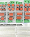 DT Series Connector Kit 215 Pieces Set With 12 Pin Deutsch DT Connectors in transparent case, showing multiple connector types.