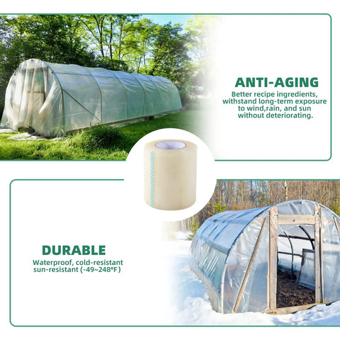 Heavy Duty Greenhouse Repair Tape 6.3 Mil Thick UV Resistant Plastic Sheeting Tape For Greenhouse Covers And Repairs 3In By 213Ft Waterproof Tear Resistant Low Temp Adhesive