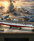 USS Enterprise Aircraft Carrier Building Kit 1883 Piece Military Ship Model For Adults Collectors on display table