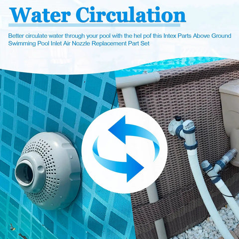 Large Inlet Air Nozzle For 1900 To 2450 GPH Pool Pumps installed on above ground pool side for water circulation