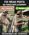 2 Pack Heavy Duty Fence Post Repair Stakes 31.6 Inches High Anchors For Fixing Broken And Leaning 4x4 And 6x6 Wood Posts