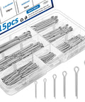 315Pcs Cotter Pin Assortment Kit Zinc Plated Steel Split Pins Fasteners For Auto And Truck Axles Trailer Hitches Tractors