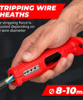 Versatile 8-in-1 Multifunction Wire Stripper Cable Tool For Stripping And Cleaning Coaxial EDR LAN DSL Power Cables Easily Handles Round Section Wiring Jobs Quick Safe Use For Pro Setup Tasks, adjusting stripping force for 8-10mm wire.