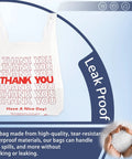 White Thank You Plastic Grocery Bags 11 By 6 By 21 Inches 100 Pack Reusable And Disposable Supermarket Bags for Shopping and Takeout