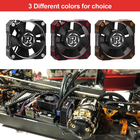 Ultra Fast RC Brushless Motor Cooling Fan For 1 8th And 1 10th Scale Cars, 35mm Diameter, different colors shown