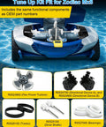Replacement Tune Up Kit For MX6 MX8 MX6EL MX8EL Pool Cleaners With OEM Grade Parts Including Flex Power Turbine Drive Shafts Bearings Tracks And Directional Devices A B, kit parts