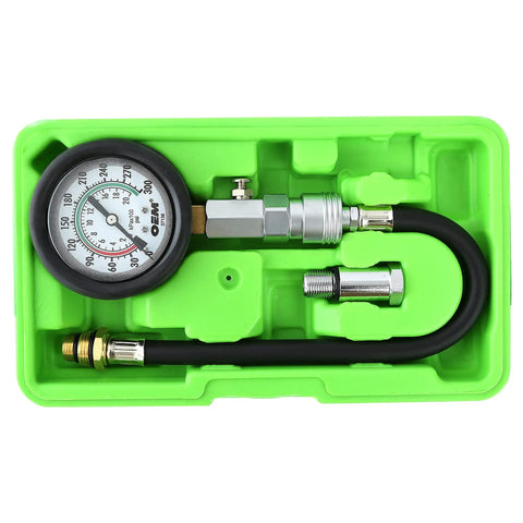 Garage Ready Compression Tester Gauge Set For Cars And Trucks With Flexible Hose Includes 14mm And 18mm Adapters Easy Read Pressure Gauge