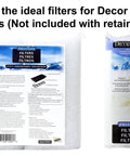 4 Pack Black Air Filter Retainers for Floor Registers 4 Inch By 10 Inch with filter packaging, not included with retainers
