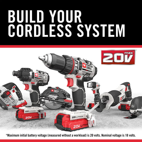 Killer 20V Max Lithium Eight Tool Combo Kit With Dual Batteries And Quick Charger Features Compact Drill Driver And High Output Impact, showcasing tools and batteries.