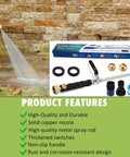 High Pressure Washer Wand 2-In-1 Power Washer for Garden Hose with 65 Degree Fan Nozzle and 0 Degree Straight Nozzle