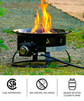 Go-To Portable Propane Fire Pit 19-Inch Smokeless Gas Firebowl With 58,000 BTU outdoors