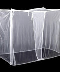 4 Corner Mosquito Net Bed Canopy With 1 Or 4 Openings For Camping, Travel Or Home Use, Rectangular White Mesh Drape, Easy Setup