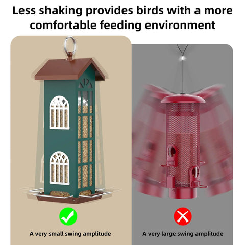 Durable Metal Wild Bird Feeder For Outdoors Hangin, Waterproof And Rustproof, Easy To Clean With Disassemble And Reassemble Design, Stable Metal Hook Reducing Swing, Weatherproof Garden Bird Feeder