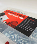 Must Have License Plate Hardware Kit 400 Piece Variety Pack with Stainless Steel Screws in clear plastic box